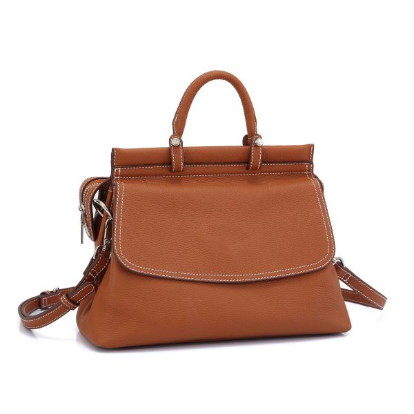Genuine Leather Fashionable Large Crossbody Tote Bag