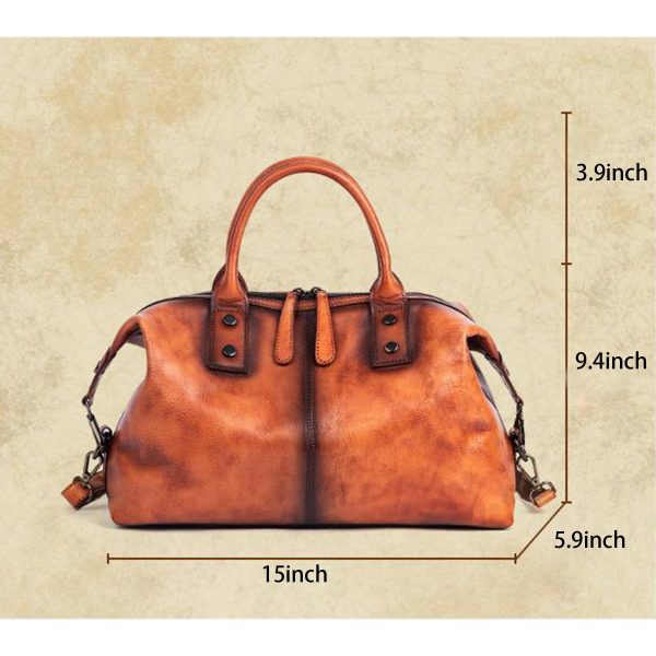 Genuine Leather Tote Handbag Cross-body Bag - Image 6