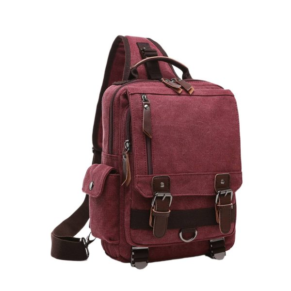 Large Capacity Canvas Crossbody Backpack for Business Travel - Image 4