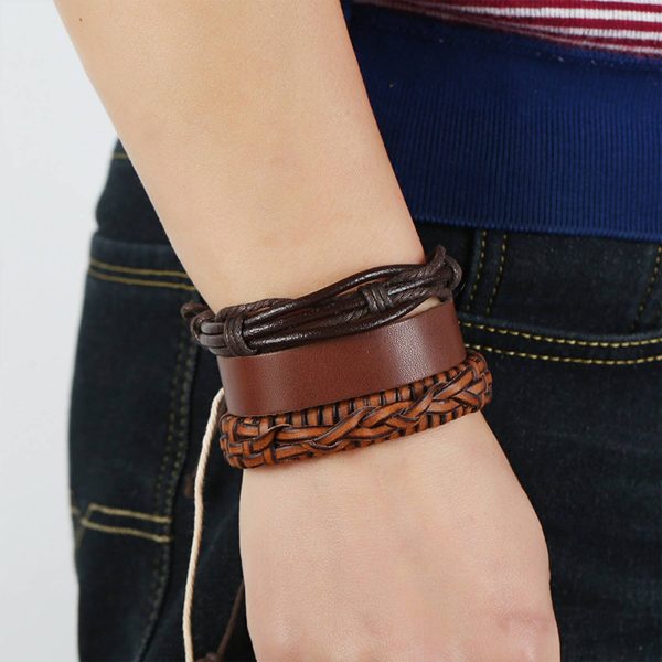 PU Three-piece braided bracelet - Image 2