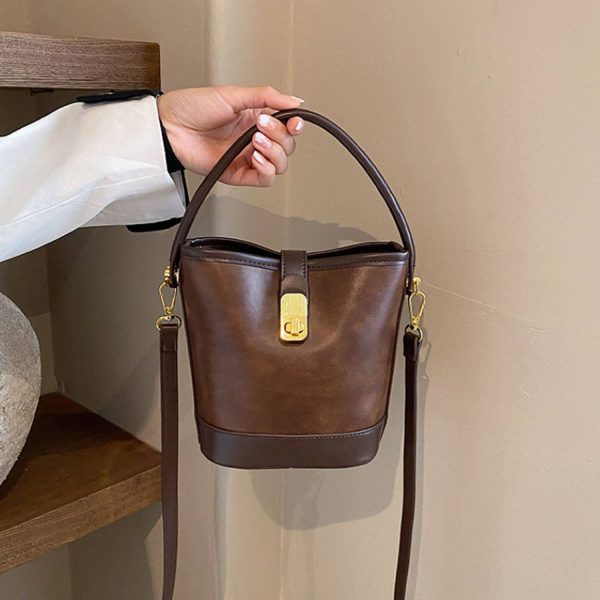PU Tote Bag w/ Adjustable Strap and Lock Closure - Image 7