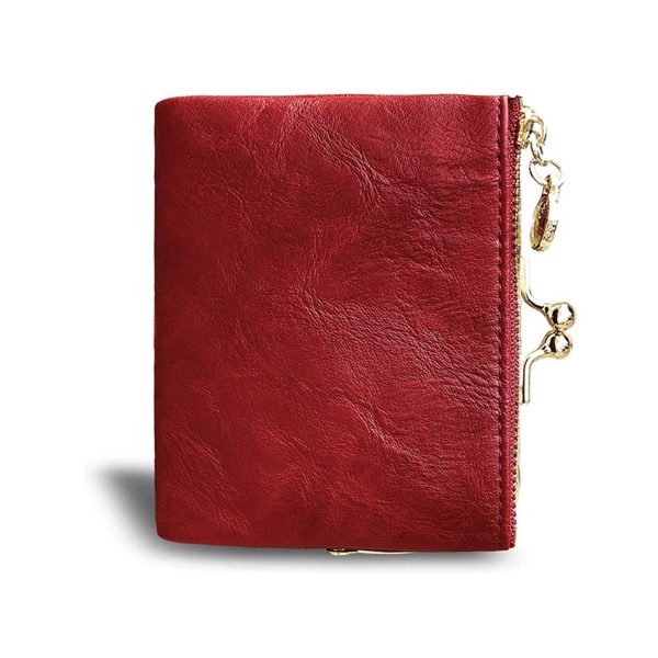 Genuine leather Ladies Coin Purse With Zipper and Kiss Lock - Image 4