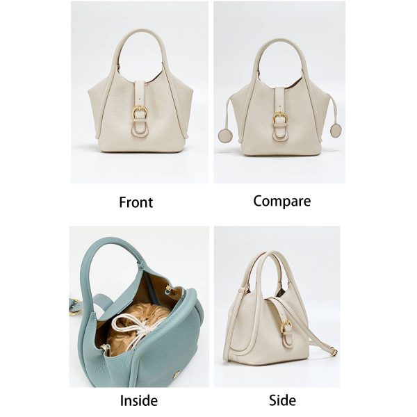 Genuine Leather Simple geometric shoulder cross-body bag - Image 4