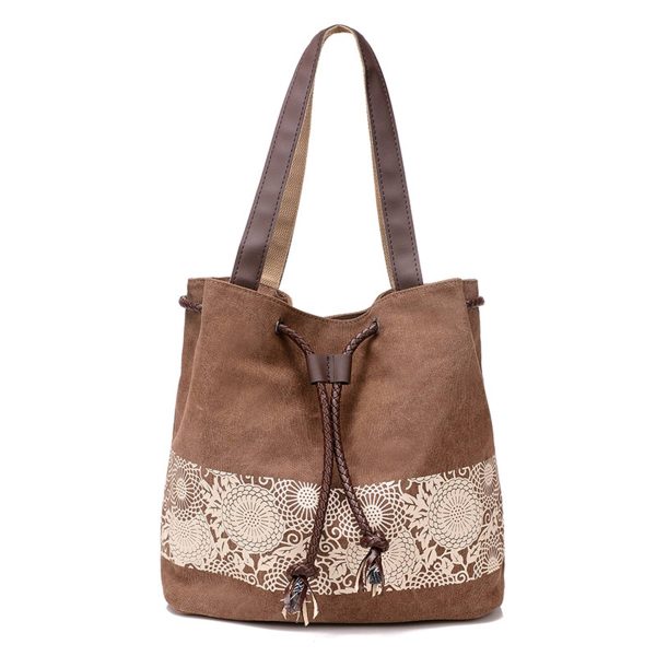 Women Printing Drawstring Canvas Tote Bags - Image 6
