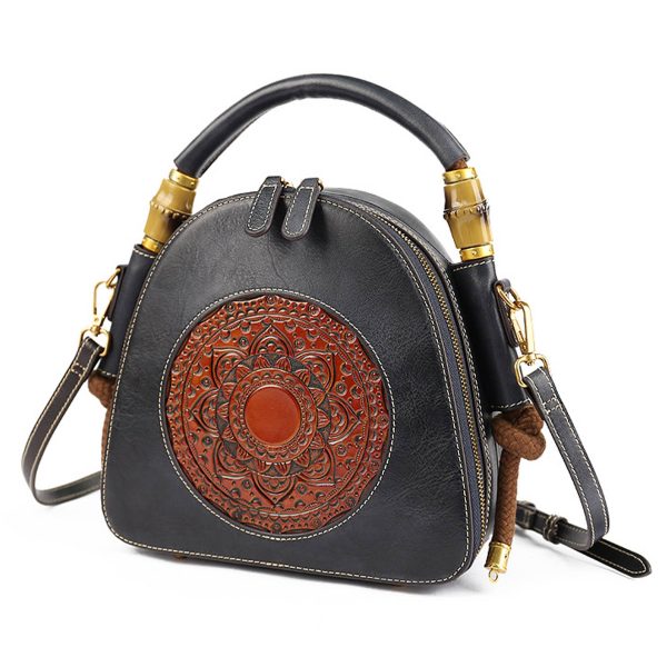 Genuine Leather Vintage women's shoulder tote bag - Image 2