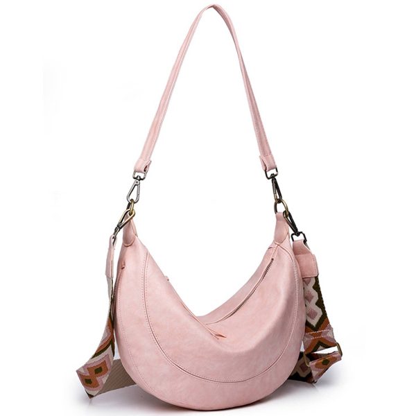 PU Leather Crescent Shoulder Hobo Purses for Women - Image 2
