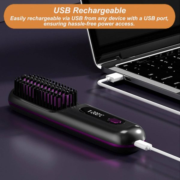 Travel Portable Rechargeable Hair Straightener Comb - Image 4
