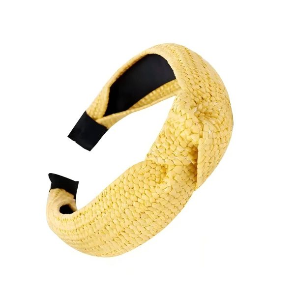 Wide Brim Straw Headband for Women – Elegant Knot Design - Image 4