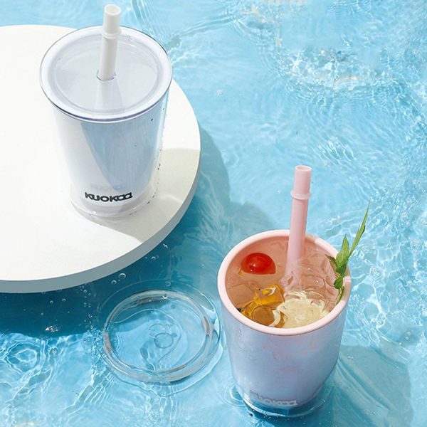 Double Layered Plastic Straw Water Cup - Image 5