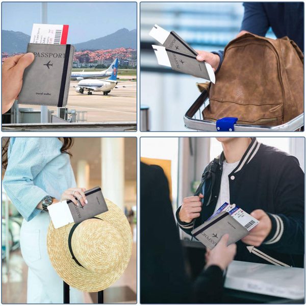 Stylish Pu Leather Rfid Travel Passport Holder - Image 8