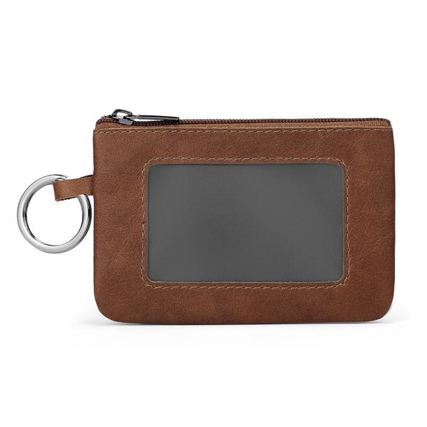 Genuine Leather Vintage multi-functional zippered coin purse - Image 3