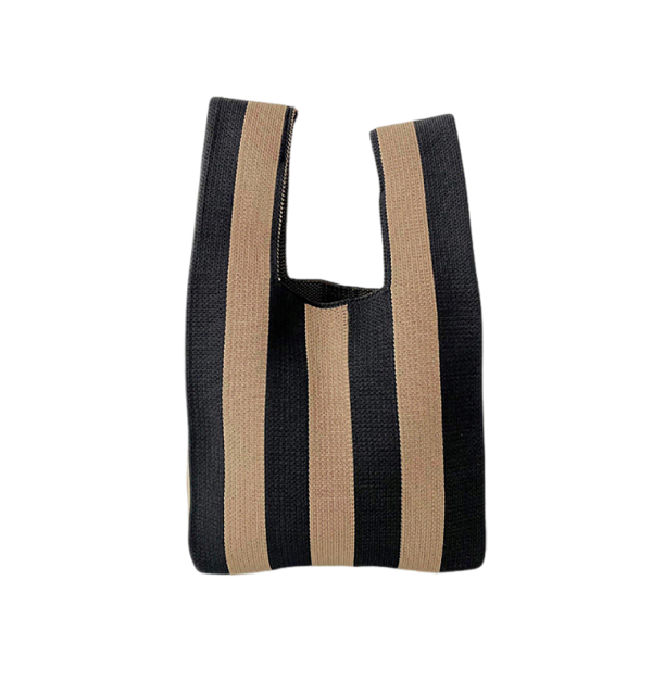 Lightweight Durable Versatile Striped Woven Handbag - Image 3