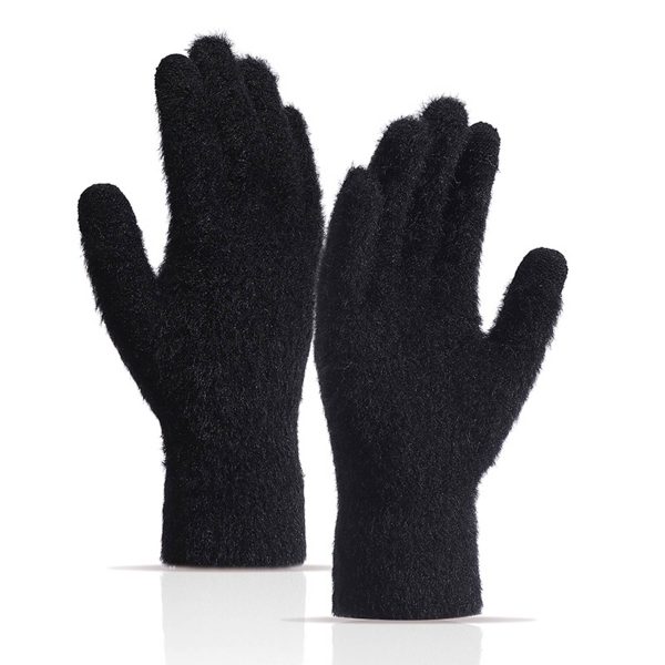 Womens Winter Mink Touchscreen Gloves - Image 5