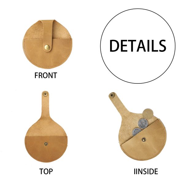 Genuine Leather Round vintage coin storage bag - Image 5