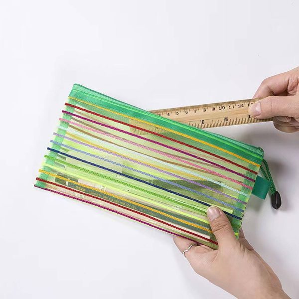 Multicolor Mesh Stationery Storage Bag for Students - Image 7