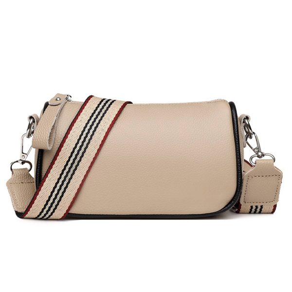 Faux Leather stylish wide shoulder strap cross-body bag - Image 2