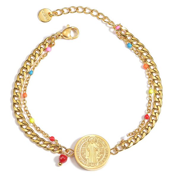 Stainless Steel Handmade Portrait Pendant Bracelet