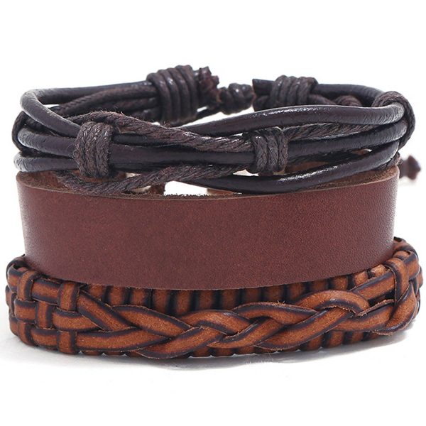 PU Three-piece braided bracelet