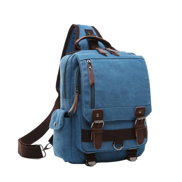 Large Capacity Canvas Crossbody Backpack for Business Travel - Image 2