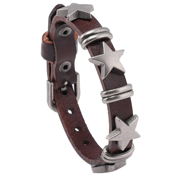 PU Personality street punk pentagram bracelet - Image 2