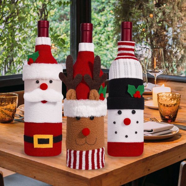 Cute Christmas Sweater Wine Bottle Cover - Image 7