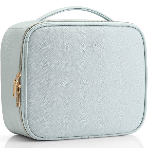 Pu Leather Storage Adjustable Dividers Brushes Cosmetic bag
