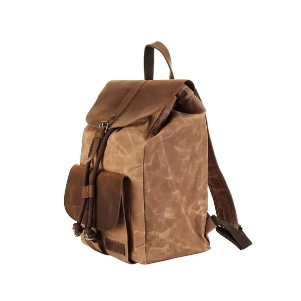 Vintage Waterproof Backpack Daypack Made of Canvas Leather - Image 6