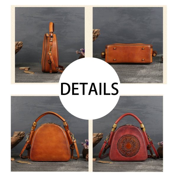 Genuine Leather Vintage women's shoulder tote bag - Image 4