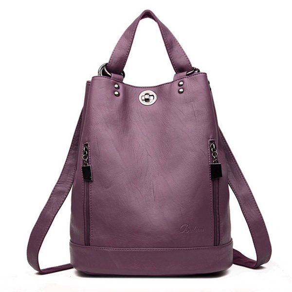 Pu high-capacity Bucket Backpack Women - Image 4