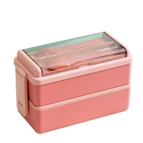 Fashionable double-layer plastic lunch box - Image 4