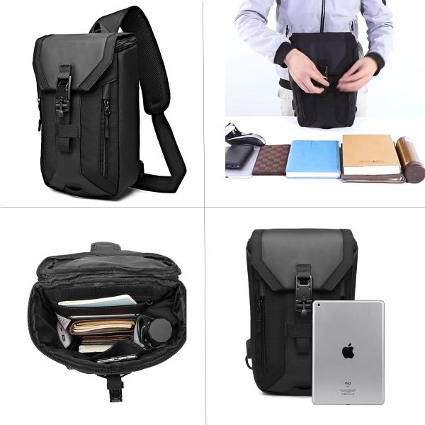 Oxford Waterproof Crossbody Sling Bag With USB Charging Port - Image 8
