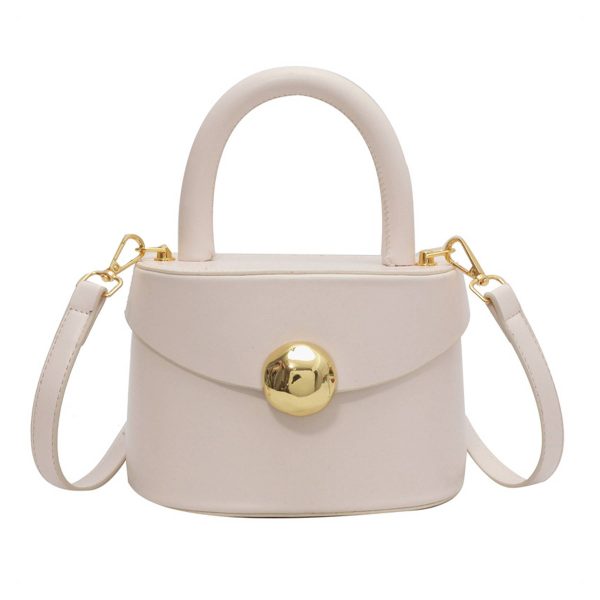 Genuine Leather Semi-round hand-held crossbody bag