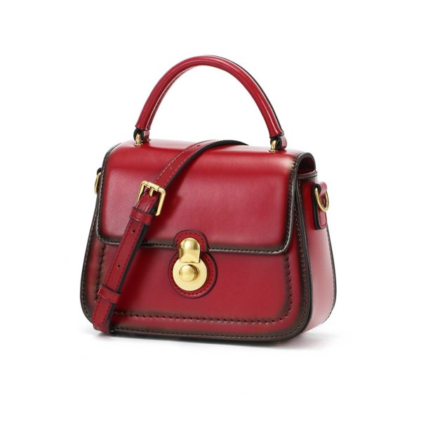 Genuine Leather scalloped portable Cross-body Bag Women