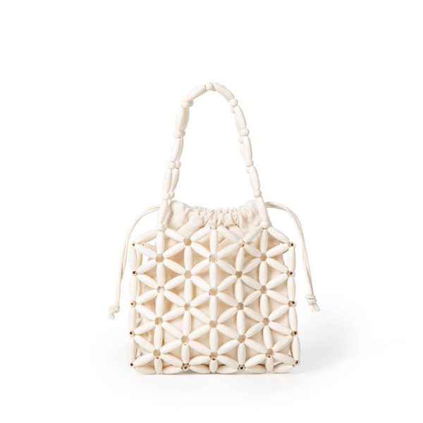 Wooden Tote Bag with a canvas drawstring pocket inside