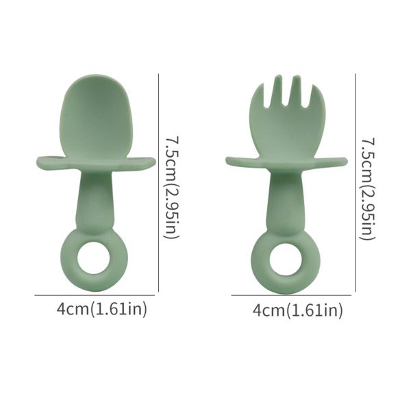 Silicone Baby Spoons Self Feeding and Forks - Image 8