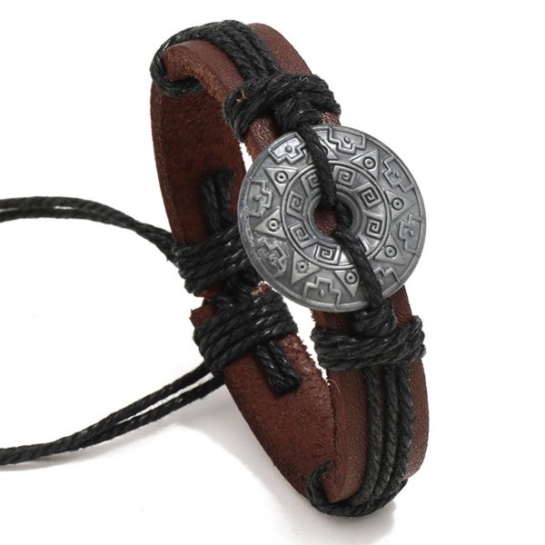 PU Braided alloy vintage bracelet