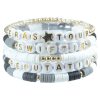 Plastic Stretch statement coloured letter beaded bracelet