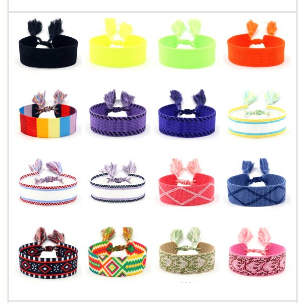 Hand woven embroidered ribbon bracelet - Image 3