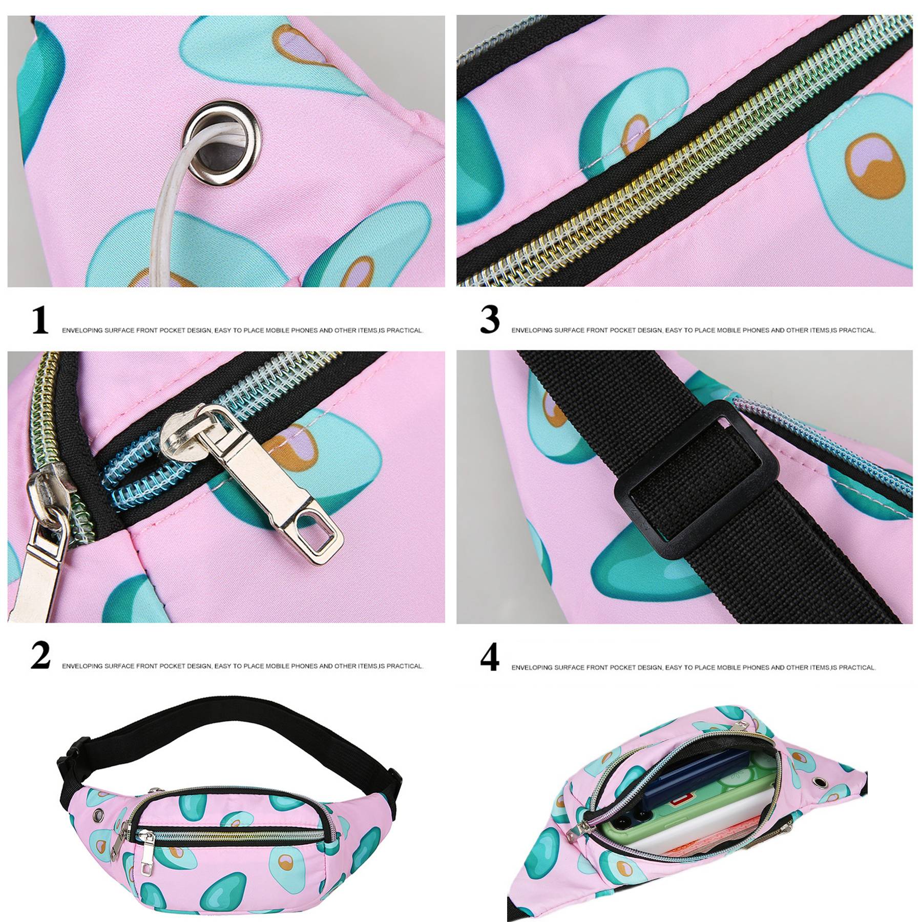 Large Capacity Nylon Crossbody Waist Fanny Pack - Image 7