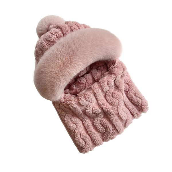 Windproof Plush Hat w/ Winter Neck Scarf Warmer - Image 2