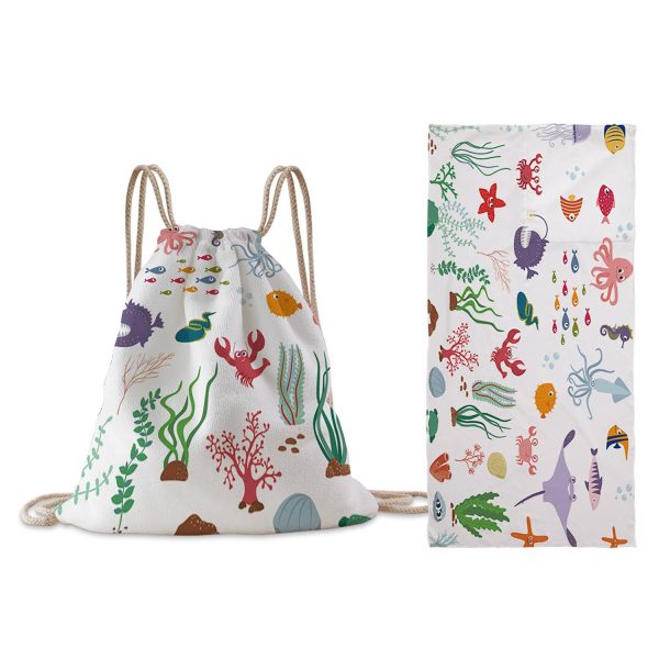 Folding Beach Towel w/ Drawstring Bag - Image 10