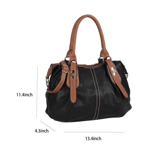 PU leather large Tote Crossbody bag for woman - Image 6