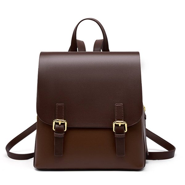 Genuine Leather Large capacity simple backpack for women - Image 2