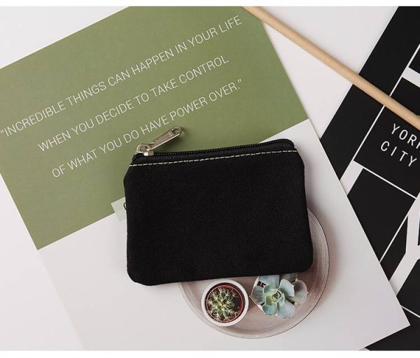 Cotton Canvas Coin Bag Wallet - Image 8
