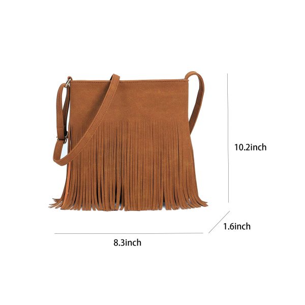 PU leather Fringe Hobo Tassel crossbody bag for Women - Image 7