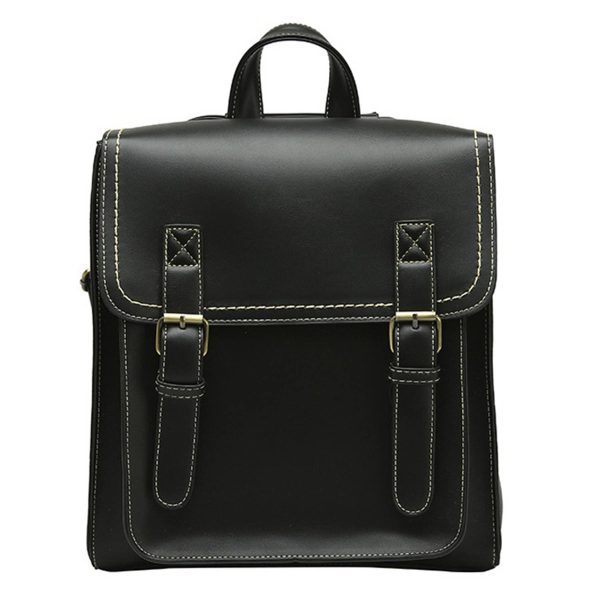 PU Leather Casual Daypack Style Flap Backpacks for Ladies - Image 3