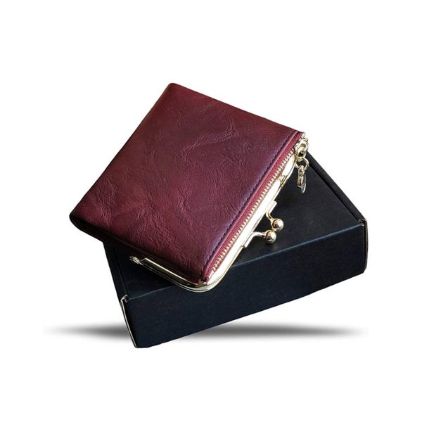 Genuine leather Ladies Coin Purse With Zipper and Kiss Lock - Image 7