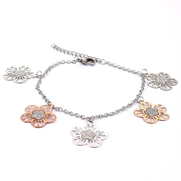 Alloy Fashionable floral openwork bracelet