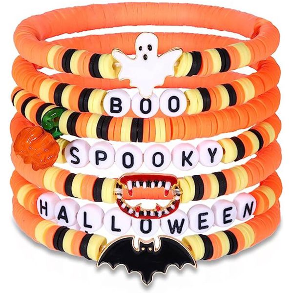 Acrylic Plastic Skull Halloween soft pottery bracelet - Image 3