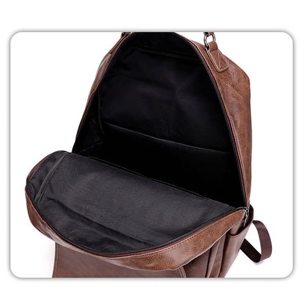 Large Capacity Waterproof Pu Business Travel Backpack - Image 5
